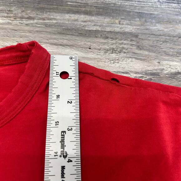Vintage Nautica  T-Shirt Bright Red Mens L Brand Logo Spellout Flags Graphic 90s - Picture 5 of 10